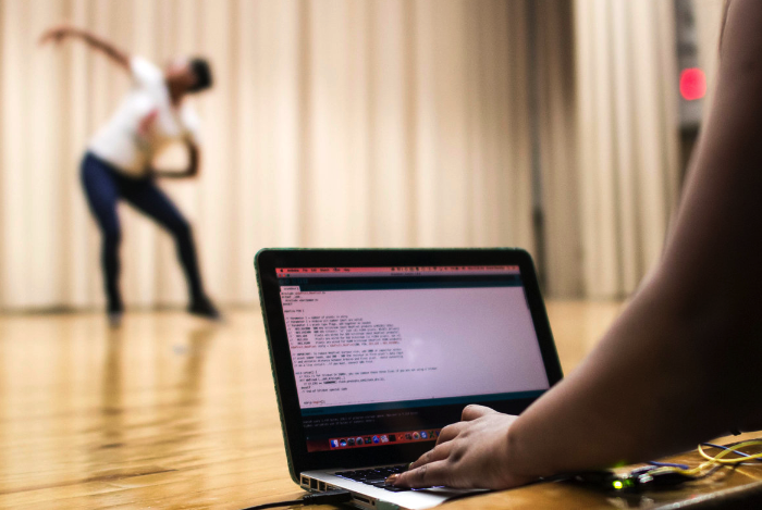 Dancer and laptop